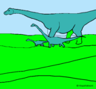 Dibujo Familia de Braquiosaurios pintado por jjvjcdicddfvpfkffooo