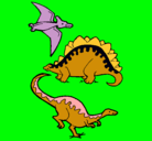 Dibujo Tres clases de dinosaurios pintado por ANGELINA-GC