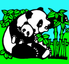 Dibujo Mama panda pintado por maxito