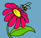 Dibujo Margarita con abeja pintado por AnDrEa