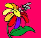 Dibujo Margarita con abeja pintado por AGOSTINA