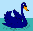Dibujo Cisne en el agua pintado por mario