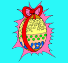 Dibujo Huevo de pascua brillante pintado por pascua