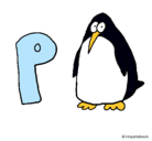 Dibujo Pingüino pintado por paulina