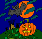 Dibujo Paisaje de Halloween pintado por tapun