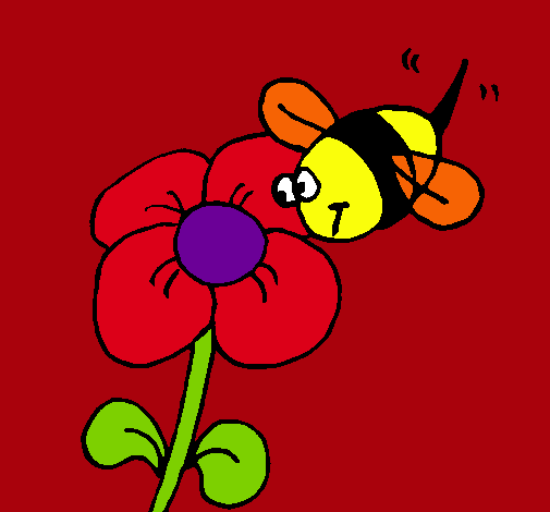 Abeja y flor