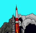 Dibujo Lanzamiento cohete pintado por LISSET