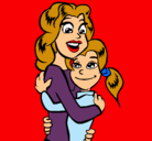 Dibujo Madre e hija abrazadas pintado por EvaAlbertMora