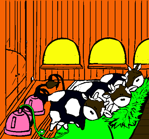 Vacas en el establo