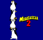 Dibujo Madagascar 2 Pingüinos pintado por tati