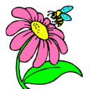 Dibujo Margarita con abeja pintado por cristina