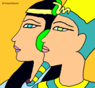 Dibujo Ramsés y Nefertiti pintado por andrea