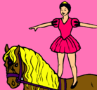 Dibujo Trapecista encima de caballo pintado por sofia