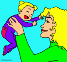 Dibujo Madre con su bebe pintado por viri