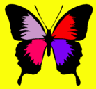 Dibujo Mariposa con alas negras pintado por andrea