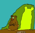 Dibujo Topo con sombra pintado por oso