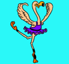Dibujo Avestruz en ballet pintado por miguelita