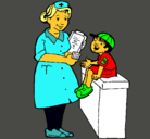 Dibujo Enfermera y niño pintado por Jazmin