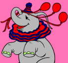Dibujo Elefante con 3 globos pintado por mrioa