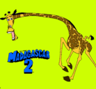 Dibujo Madagascar 2 Melman 2 pintado por jirafa