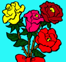 Dibujo Ramo de rosas pintado por lachama