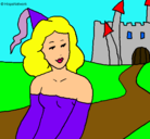 Dibujo Princesa y castillo pintado por Laia
