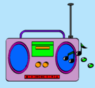 Dibujo Radio cassette 2 pintado por graciela