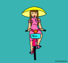 Dibujo China en bicicleta pintado por laura