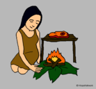 Dibujo Mujer cocinando pintado por Nathaly