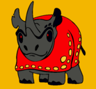 Dibujo Rinoceronte pintado por derek