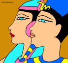 Dibujo Ramsés y Nefertiti pintado por snnupy