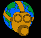 Dibujo Tierra con máscara de gas pintado por gerardotorresramirez