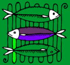 Dibujo Pescado a la brasa pintado por jazmin