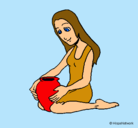 Dibujo Mujer y jarrón pintado por luceroperedovillarreal