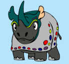Dibujo Rinoceronte pintado por diego