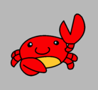 Dibujo Acuarel el cangrejo pintado por abigail