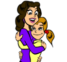 Dibujo Madre e hija abrazadas pintado por micaelareyes