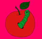 Dibujo Manzana con gusano pintado por anakaren*/*/