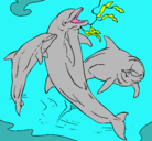 Dibujo Delfines jugando pintado por jofynjfjmncuvumdnumb