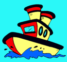 Dibujo Barco en el mar pintado por cesar