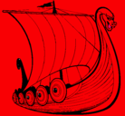 Dibujo Barco vikingo pintado por roman