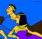 Dibujo César y Cleopatra pintado por noelia