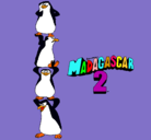 Dibujo Madagascar 2 Pingüinos pintado por gloria