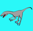 Dibujo Velociraptor II pintado por H.E.H.M...