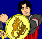 Dibujo Caballero con escudo de león pintado por caspian