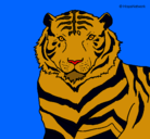 Dibujo Tigre pintado por coco