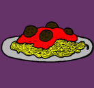 Dibujo Espaguetis con carne pintado por Gatita