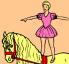Dibujo Trapecista encima de caballo pintado por aremy