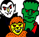 Dibujo Personajes Halloween pintado por perdonenlodemexicoendrago