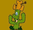 Dibujo Cactus con sombrero pintado por Edgar